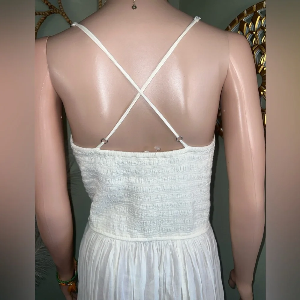 Free People Heating Up Maxi Slip Dress NWOT Small Ivory Cream - Picture 6 of 16